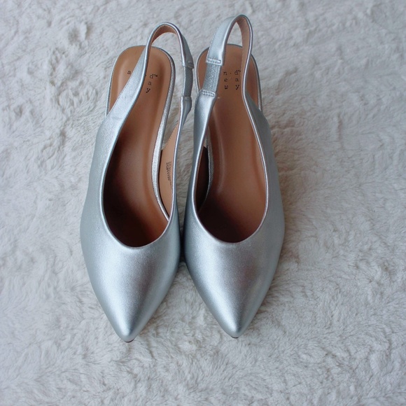 💲NWOT A new day silver ankle strapped heels 7W - Picture 2 of 5